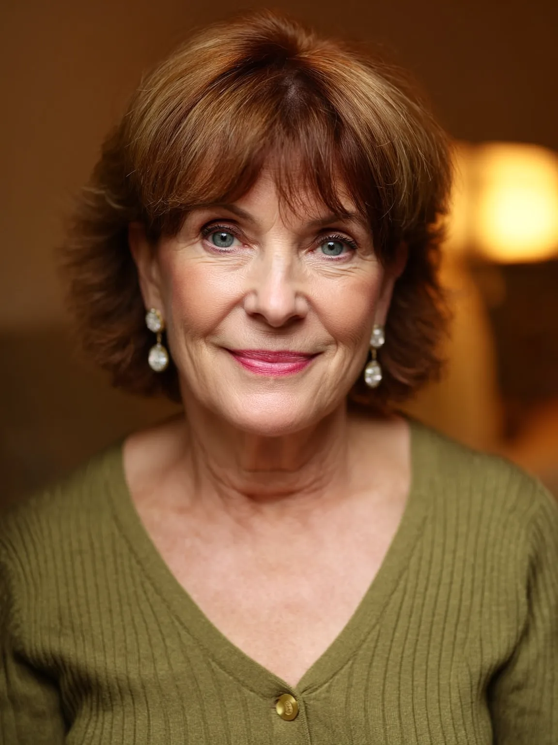 Short Layered Wavy Bob with Wispy Bangs for Heart Faces